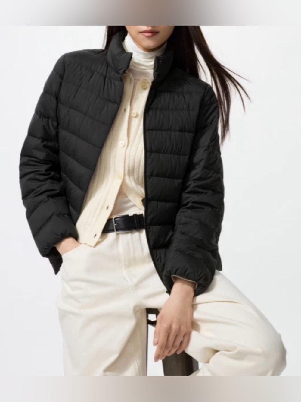 UNIQLO Women XL Ultra Light Down Jacket Stand Collar Zip Up Packable